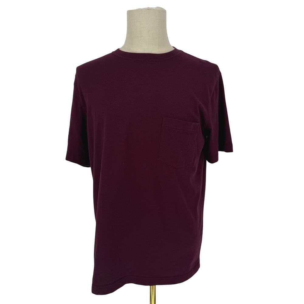 Land's End Casual Crew Neck Super T-Shirt Men's Size M Solid Burgundy